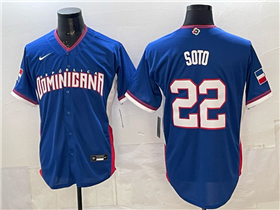 Dominican Republic #22 Juan Soto Baseball Blue 2026 World Baseball Classic Jersey