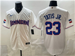 Dominican Republic Baseball #23 Fernando Tatís Jr. White World Baseball Classic Jersey