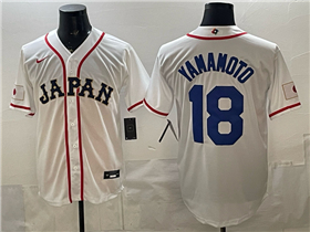 Japan Baseball #18 Yoshinobu Yamamoto White 2026 World Baseball Classic Jersey