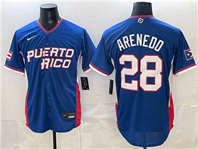 Puerto Rico #28 Nolan Arenado Blue 2026 World Baseball Classic Jersey