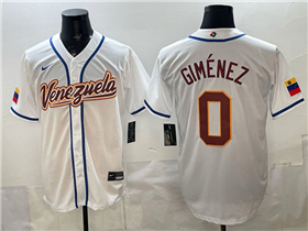 Venezuela Baseball #0 Andres Gimenez White 2026 World Baseball Classic Jersey