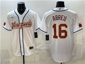 Venezuela Baseball #16 Wilyer Abreu White 2026 World Baseball Classic Jersey
