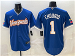 Venezuela Baseball #1 Jackson Chourio Blue 2026 World Baseball Classic Jersey