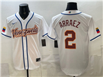 Venezuela Baseball #2 Luis Arraez White 2026 World Baseball Classic Jersey