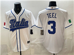Italy Baseball #3 Kyle Teel White 2026 World Baseball Classic Jersey