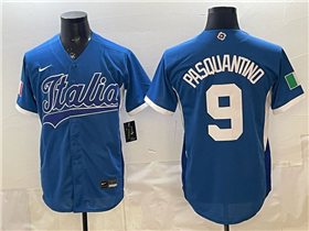 Italy Baseball #9 Vinnie Pasquantino Blue 2026 World Baseball Classic Jersey