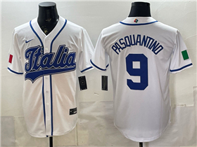Italy Baseball #9 Vinnie Pasquantino White 2026 World Baseball Classic Jersey