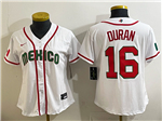 Mexico Baseball #16 Jarren Duran Women's White 2026 World Baseball Classic Jersey