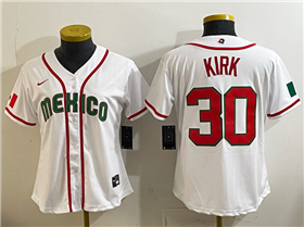 Mexico Baseball #30 Alejandro Kirk Women's White 2026 World Baseball Classic Jersey