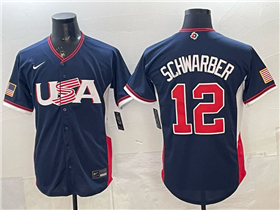 USA Baseball #12 Kyle Schwarber Navy 2026 World Baseball Classic Jersey
