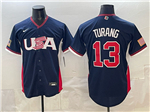 USA Baseball #13 Brice Turang Navy 2026 World Baseball Classic Jersey