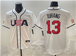 USA Baseball #13 Brice Turang White 2026 World Baseball Classic Jersey