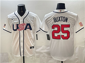 USA Baseball #25 Byron Buxton White 2026 World Baseball Classic Jersey