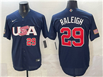 USA Baseball #29 Cal Raleigh Navy World Baseball Classic Jersey