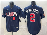 USA Baseball #2 Gunnar Henderson Navy World Baseball Classic Jersey