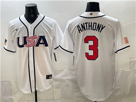 USA Baseball #3 Roman Anthony White 2026 World Baseball Classic Jersey