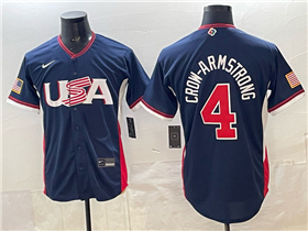 USA Baseball #4 Pete Crow-Armstrong Navy 2026 World Baseball Classic Jersey