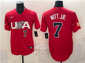 USA Baseball #7 Bobby Witt Jr. Red World Baseball Classic Jersey