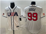 USA Baseball #99 Aaron Judge White 2026 World Baseball Classic Jersey