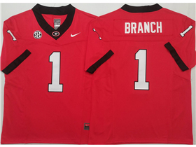Georgia Bulldogs #1 Zachariah Branch Red College Football F.U.S.E. Limited Jersey