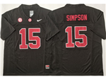 Alabama Crimson Tide #15 Ty Simpson Black College Football F.U.S.E. Limited Jersey