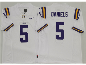 LSU Tigers #5 Jayden Daniels White College Football F.U.S.E. Limited Jersey