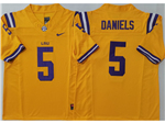 LSU Tigers #5 Jayden Daniels Yellow College Football F.U.S.E. Limited Jersey
