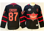 2025 4 Nations Face-Off Team Canada #87 Sidney Crosby Youth Black Hockey Jersey
