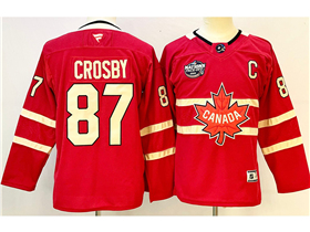 2025 4 Nations Face-Off Team Canada #87 Sidney Crosby Youth Red Hockey Jersey