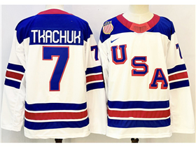 2026 Winter Olympics Team USA #7 Brady Tkachuk White Hockey Jersey