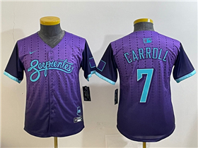 Arizona Diamondbacks #7 Corbin Carroll Youth Purple 2025 City Connect Limited Jersey