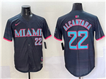 Miami Marlins #22 Sandy Alcantara Black 2025 City Connect Limited Jersey