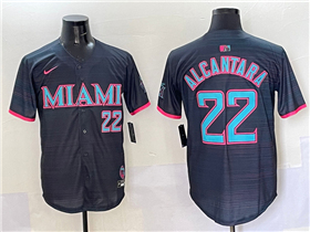 Miami Marlins #22 Sandy Alcantara Black 2025 City Connect Limited Jersey