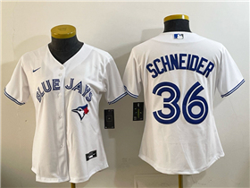 Toronto Blue Jays #36 Davis Schneider Women's White Limited Jersey