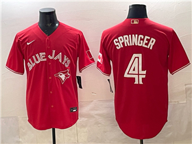 Toronto Blue Jays #4 George Springer Canada Day Red Limited Jersey