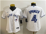 Toronto Blue Jays #4 George Springer Women's White Limited Jersey