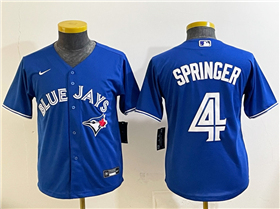 Toronto Blue Jays #4 George Springer Youth Blue Limited Jersey