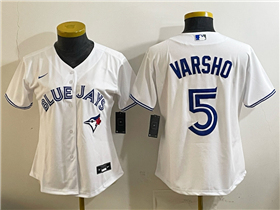 Toronto Blue Jays #5 Daulton Varsho Women's White Limited Jersey