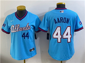 Atlanta Braves #44 Hank Aaron Women's Powder Blue 2026 City Connect Jersey