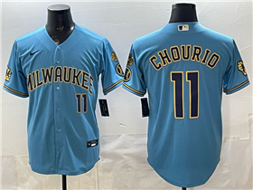 Milwaukee Brewers #11 Jackson Chourio Light Blue Limited Jersey