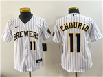 Milwaukee Brewers #11 Jackson Chourio Youth White Limited Jersey