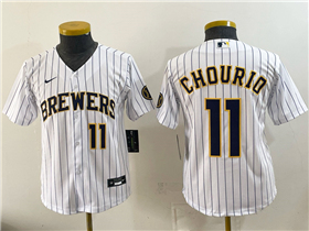 Milwaukee Brewers #11 Jackson Chourio Youth White Limited Jersey