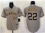 Milwaukee Brewers #22 Christian Yelich Gray Limited Jersey