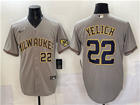 Milwaukee Brewers #22 Christian Yelich Gray Limited Jersey