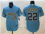 Milwaukee Brewers #22 Christian Yelich Light Blue Limited Jersey