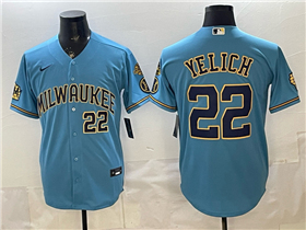 Milwaukee Brewers #22 Christian Yelich Light Blue Limited Jersey