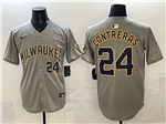 Milwaukee Brewers #24 William Contreras Gray Limited Jersey