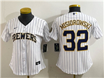 Milwaukee Brewers #32 Jacob Misiorowski Women's White Limited Jersey