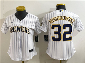Milwaukee Brewers #32 Jacob Misiorowski Women's White Limited Jersey