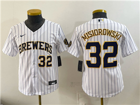 Milwaukee Brewers #32 Jacob Misiorowski Youth White Limited Jersey